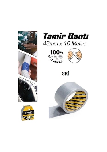 Sgs1221 Tamir Bandı Gri- Duct Tape- 48Mmx10 Metre