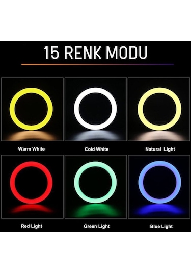 Mj26 10 Inç Rgb Ring Fill Light Selfie Led Işık Renksan