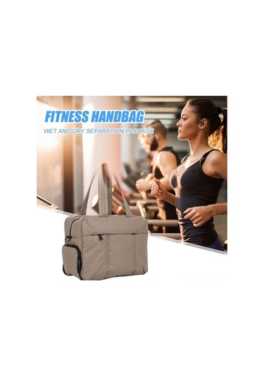 Didadodo Kadınlar İçin Şişme Spor Çantası - Ayakkabı Bölmeli Geniş Hacimli Seyahat Çantası Camel CAMEL