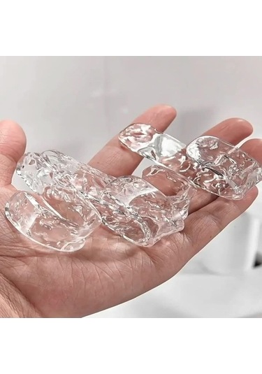 Tongxida Deliksiz Taş Desen Banyo Askıları - Kablosuz Giysi Ve Anahtarlık İçin 4'lü Set Gümüş Yapışkan Kancalar Beyaz Gümüş