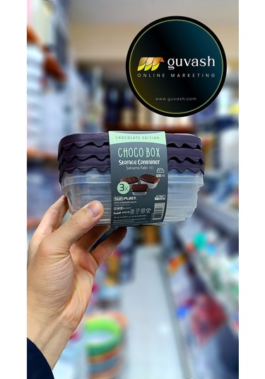 3'lü Saklama Kabı Mükemmel Görünüm Çikolata Kapaklı Yok Böylesi Şeffaf-kahverengi