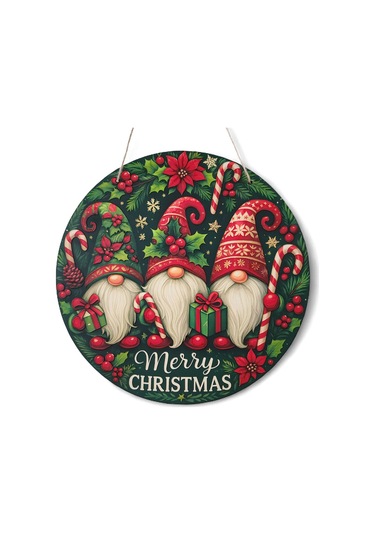 Yılbaşı Cüceleri Kapı Ve Duvar Süsü Merry Christmas 1 30x30