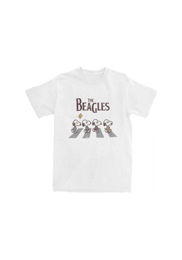 Mınıso Moda Fıstık Snoshirt Beagles Pamuk T-shirt Erkek Kadın Woodstock Komik Gömlek Doğum Günü Hediyesiwhıte WHITE