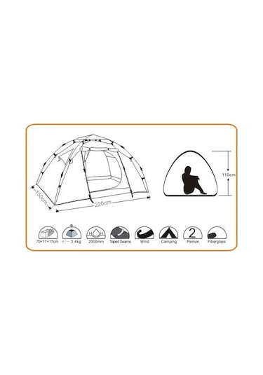 Wildland Mini Moon Nest 200 3 Mevsim 2 Kişilik Kamp Çadırı Sarı