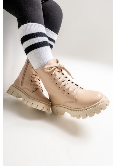 Mnpc Kız Çocuk Bej Hakiki Deri Suya Dayanıklı Postal 25k3b11066164 Bej