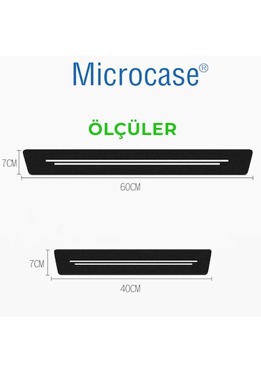 Microcase 4'lü Karbon Fiber Suni Deri Kapı Eşiği Koruma Ve Çizik Önleyici Sticker Seti Al5363