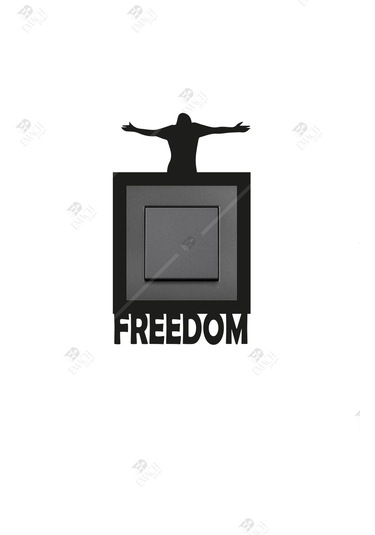 Freedom Temalı Tekli Priz Çerçevesi Dekorasyon