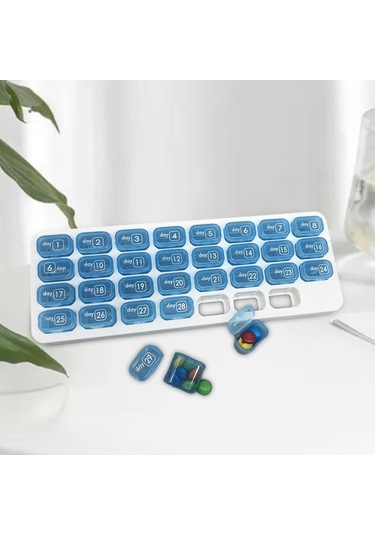 Suntek Magideal  Hap Kutusu İlaç Düzenleyici Dispenser Konteyner Mavi