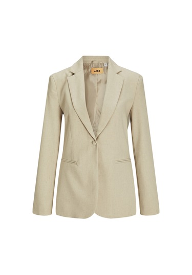 Jack & Jones Kadın Tek Dügmeli Keten Karışımlı Ceket - Ellis - 12268835 Feather Gray