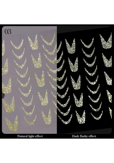 3d Reflektif Efekt Nail Art Sticker Model - 3 55881-3