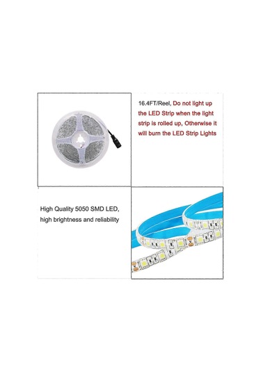 12v 6500k Ruban Led, 5 Metre 300 Led 5050 Smd Ip65 Esnek Bant Led - Canlı Aydınlatma Gösterileri İçin Diğer