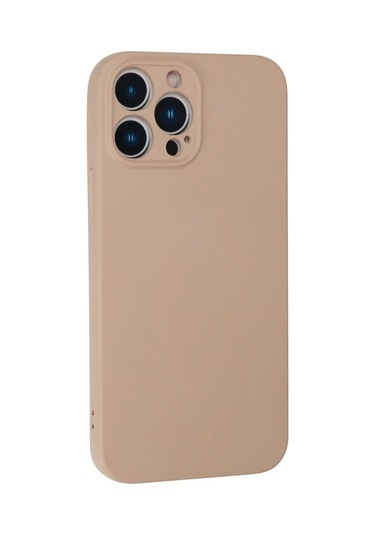 Apple iPhone Uyumlu, 13 Pro Max Kılıf Nano İçi Kadife Silikon - Pudra