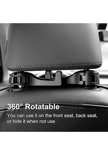 Vkemall Araba Organizatörü: 2'li Kanca + Telefon Tutucu, 33 Kg Yük Kapasitesi, Evrensel Uyum, Sessiz Ve Sağlam Abs Malzeme İle Bagaj Düzenleyici