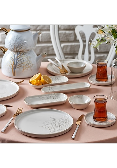 Neva N3219 Çınar Naturel 26 Parça Yemek Takımı