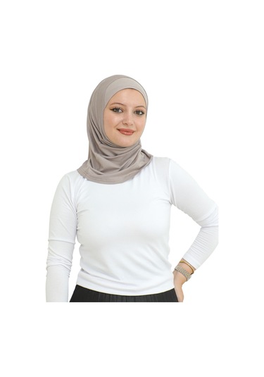 Spor Başörtüsü Kadın Hazır Giyim Türban Viskon Eşarp Şal - Açık Vizon Açık Vizon