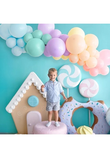 Willowhaven Renkli 63 Parça Pastel Balon Seti - Düğün Doğum Günü Dekorasyonu Renkli