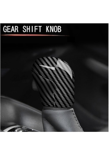 Araba İç Mekan Vites Kolu İçin Karbon Fiber Vites Topuzu Kılıfı, Pullu Dekoratif Çıkartmalar - Kaiyi