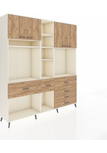 Hyperion Dolap 11 Raflı 6 Çekmeceli 4 Kapaklı 220x44x243 Aytaşı-çam/çam Atlas Çam/atlas Çam