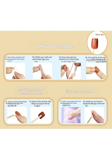 Qingmipy 24 Adet Uzun Uçlu Beyaz Degrade Tırnak Ekleri - Jöle İle Gönderim