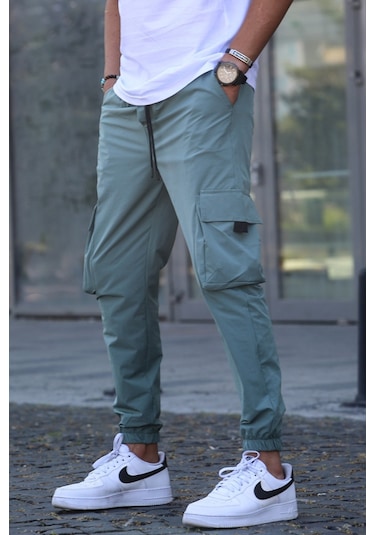 Madmext Yeşil Kargo Cep Erkek Jogger Pantolon 5461