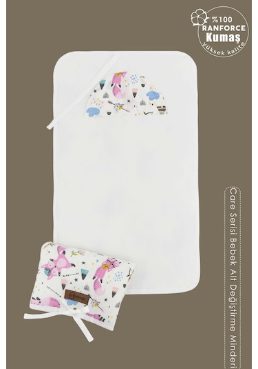 Mordesign Bebek Çanta Alt Açma Minderi Alt Değiştirme Pedi Taşınabilir Bakım Örtüsü Care Tilki Serisi Pembe Zg10131-4 Pembe