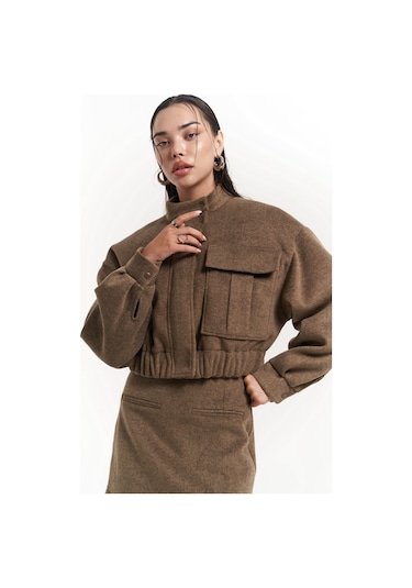 Tenby Soft Kahve Crop Ceket-etek Takım Soft Kahve