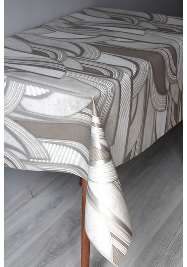 Elyaf Silinebilir Pvc Muşamba Masa Örtüsü 1251-1 Metalikçizgi Gümüş