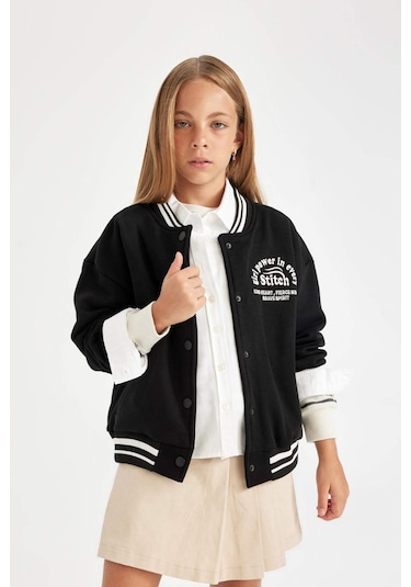 Defacto Kız Çocuk Kolej Yaka Kalın Kumaş İçi Yumuşak Tüylü Bomber Hırka A4816A824AUBK81 Siyah Defacto Kız Çocuk Kolej Yaka Kalın Kumaş İçi Yumuşak Tüylü Bomber Hırka A4816A824AUBK81 Siyah