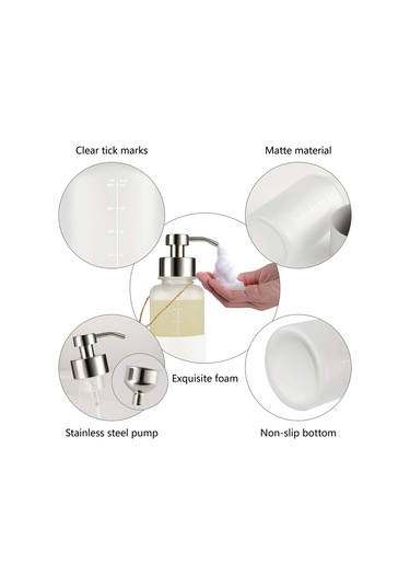 Roetell Cam Köpük Sabunluk, Paslanmaz Çelik Pompalı Sabun