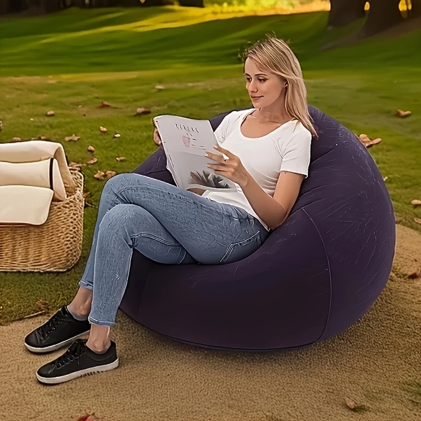 Gateesat 1 Adet Lüks Şişme Kanepe Pompalı - Dayanıklı Pvc İç Mekan Dış Mekan Kırmızı Modern Tasarım kırmızı