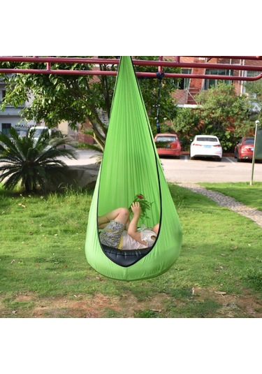 Yelangezu 140x70cm Hamak Sandalye Bahçe Arka Bahçe Çocuk Şişme Yastıklı Asılı Salıncak Sandalye - Yeşil Diğer