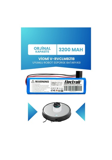 Viomi V-rvclmb21b Uyumlu Batarya 3200mah Pil Robot Süpürge Bataryası