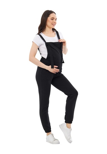 Luvmabelly Myra6400 Hamile Jogger Salopet-siyah