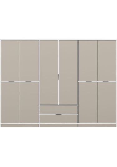 Elina 6 Kapaklı Dolap - Beyaz/kumtaşı Çok Renkli