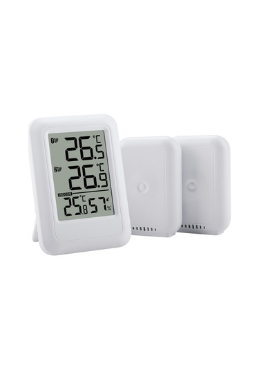 Ts-ft0402 Kablosuz İç Mekan Dış Mekan Sera Termometresi Dijital Sıcaklık Ölçer, 1 Alıcı + 2 Verici