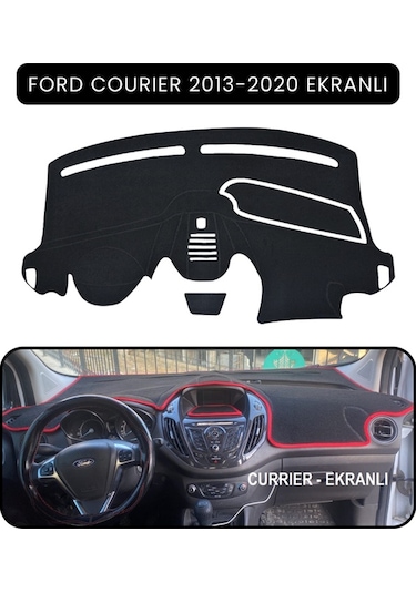 Ford Courier 2013-2020 Ekranlıtorpido Koruma Halısı Siyah Kenar