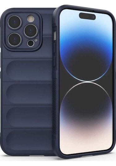 Mepa Apple, Uyumlu iPhone 15 Pro Max Kılıf Optimum Silikon - Lacivert Najmaddin standart