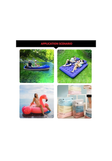 Xindoker Siyah-turuncu Li-poly Akülü Mini Elektrikli Hava Pompa: Enflasyon-deflasyon-vakum, Led Işık, Dış Mekan Taşınabilir, 5 Fişli Abs Malzeme