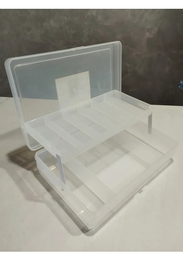 Boxplast Çeşitli Eşyalar İçin Kutu, İki Katmanlı 235x150x65mm 177221588 Beyaz