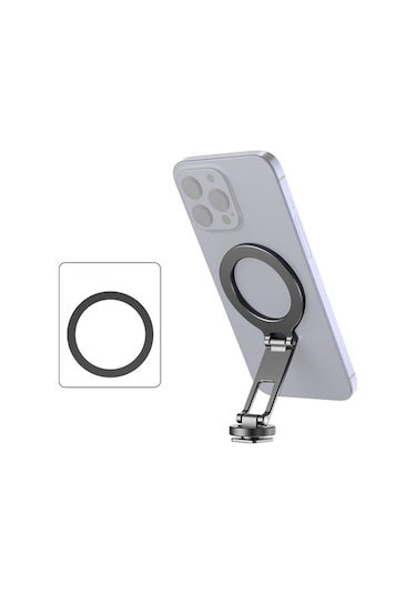 İphone Uyumlu 15/14/13/12 İçin Manyetik Telefon Tutucu - Katlanabilir Alüminyum Soğuk Ayakkabı Desteği