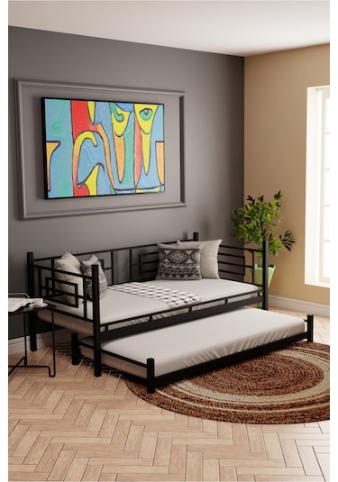 Moblay Larissa Daybed Sedir Karyola Siyah