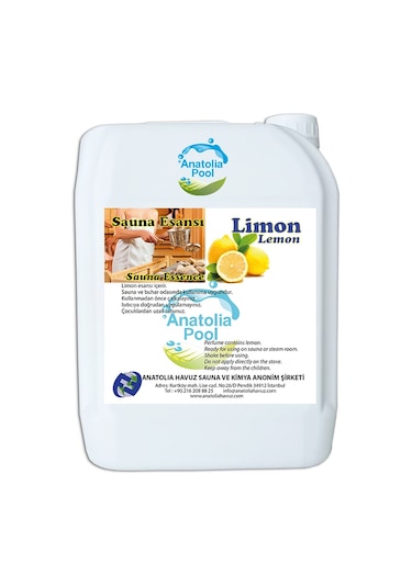 Sauna - Buhar Esansı Limon 5 Lt Anatolıa Pool Sauna Essence Lemon