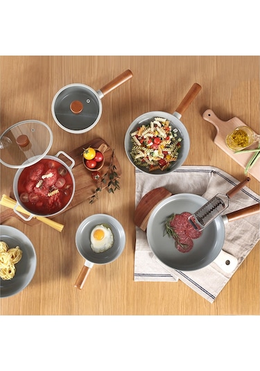 Neoflam Fika Alüminyum Döküm Wok Tava Gri 26 x 7 CM