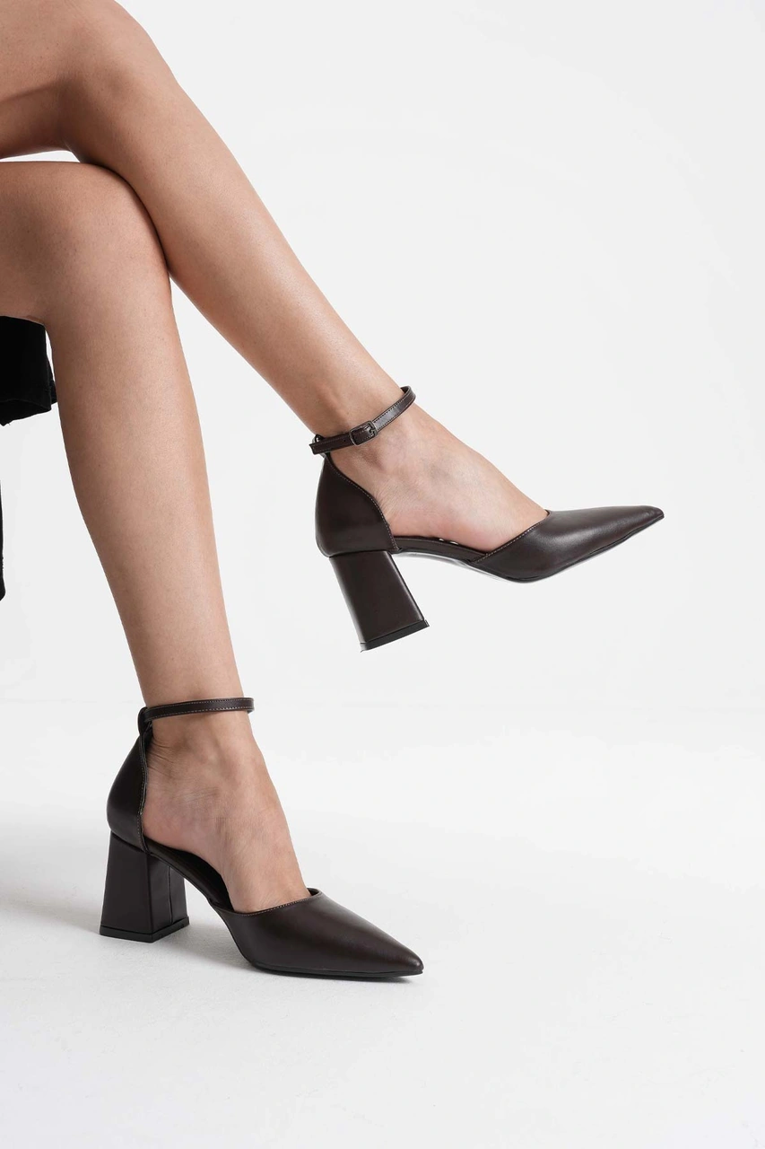 Doren Acı Kahve Cilt Kadın Topuklu Ayakkabı Muhtelif