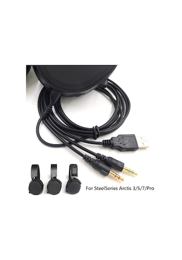 Sones Zs0224 Steelseries Arctis 3 / 5 / 7 / Pro İçin 3 Uçlu Kulaklık Ses Kablosu Siyah