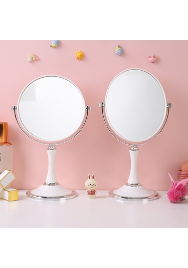 Geeroyoo 8 İnç Eliptik İkili Yüzlü Tahta Üstü Makyaj Aynası - Pratik, Dayanıklı Ve Modern Stiliyle Odana Zenginlik Katın 8 İnçli Yumurta Şeklinde