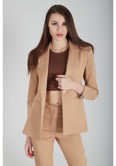Feminist Camel Klasik Yaka Ceketli Takım 0106309.09 Camel