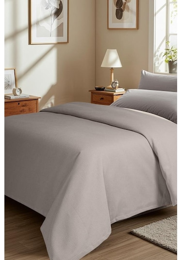 Zeno Çift Kişilik Pike Gri Gri