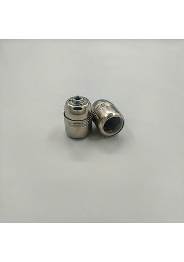 Dekoratif E27 Metal Düz Krom Renk Duy