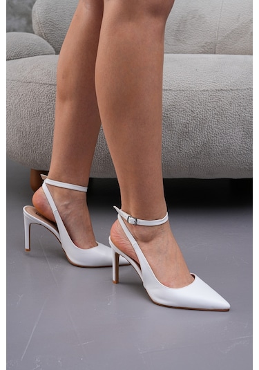 Kadın Topuklu Stiletto Ayakkabı Beyaz